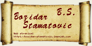 Božidar Stamatović vizit kartica